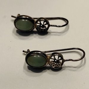 Vintage Avon Sterling Silver Green Amethyst Earrings